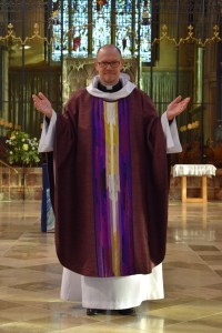 St Philip & St James’ Church, Leckhampton – Purple Chasuble photo © Adrian Barlow